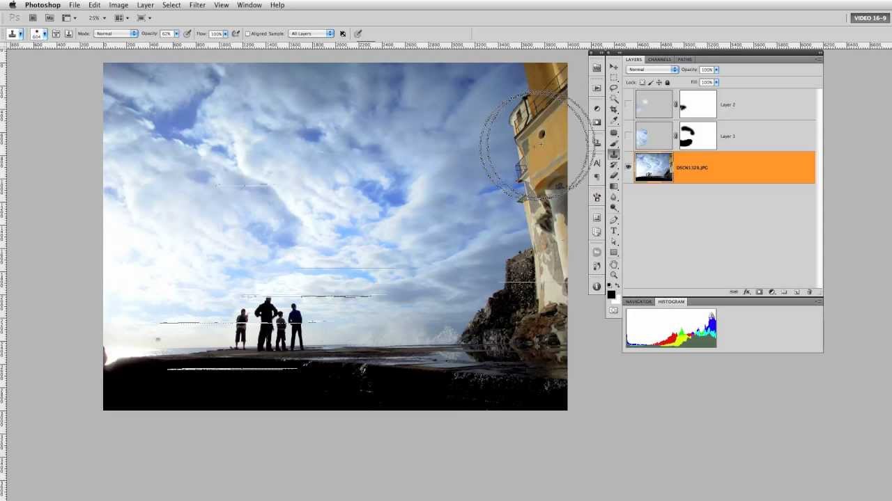 PHOTOSHOP CS5: correzione cielo bruciato, sovraesposto