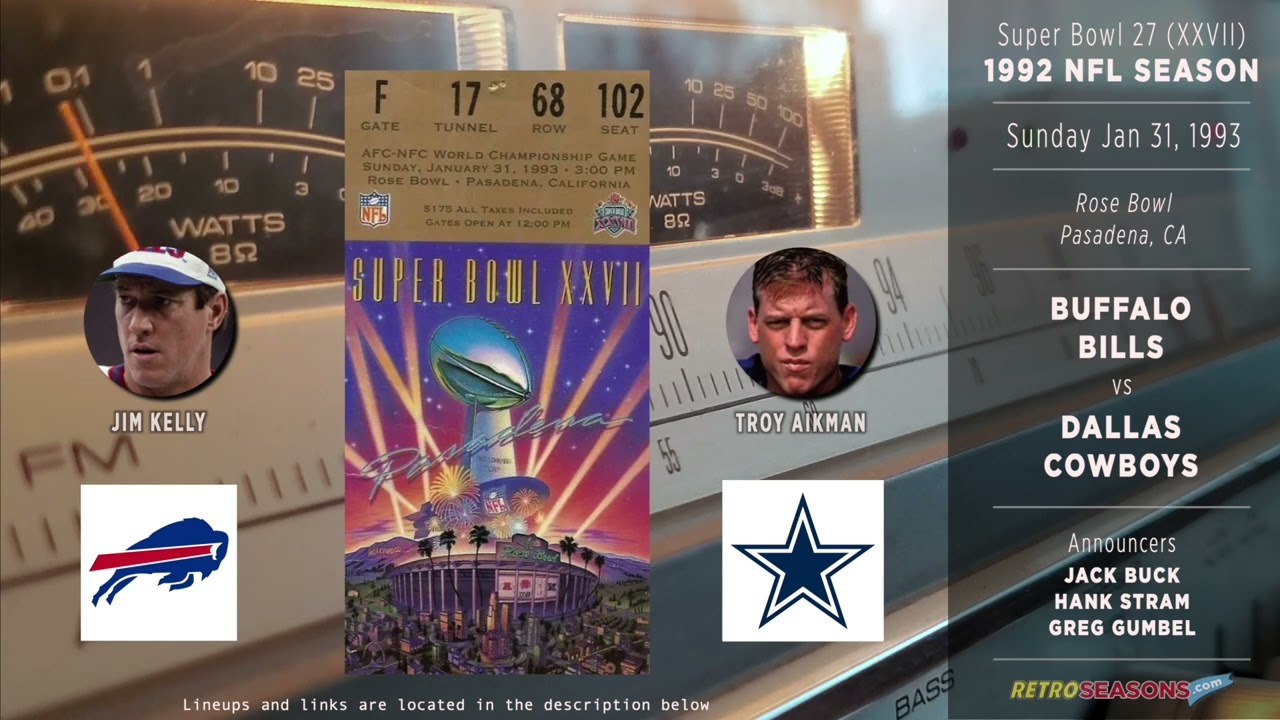 1993-Jan-31 • Super Bowl XXVII • Buffalo Bills vs Dallas Cowboys - NFL Radio