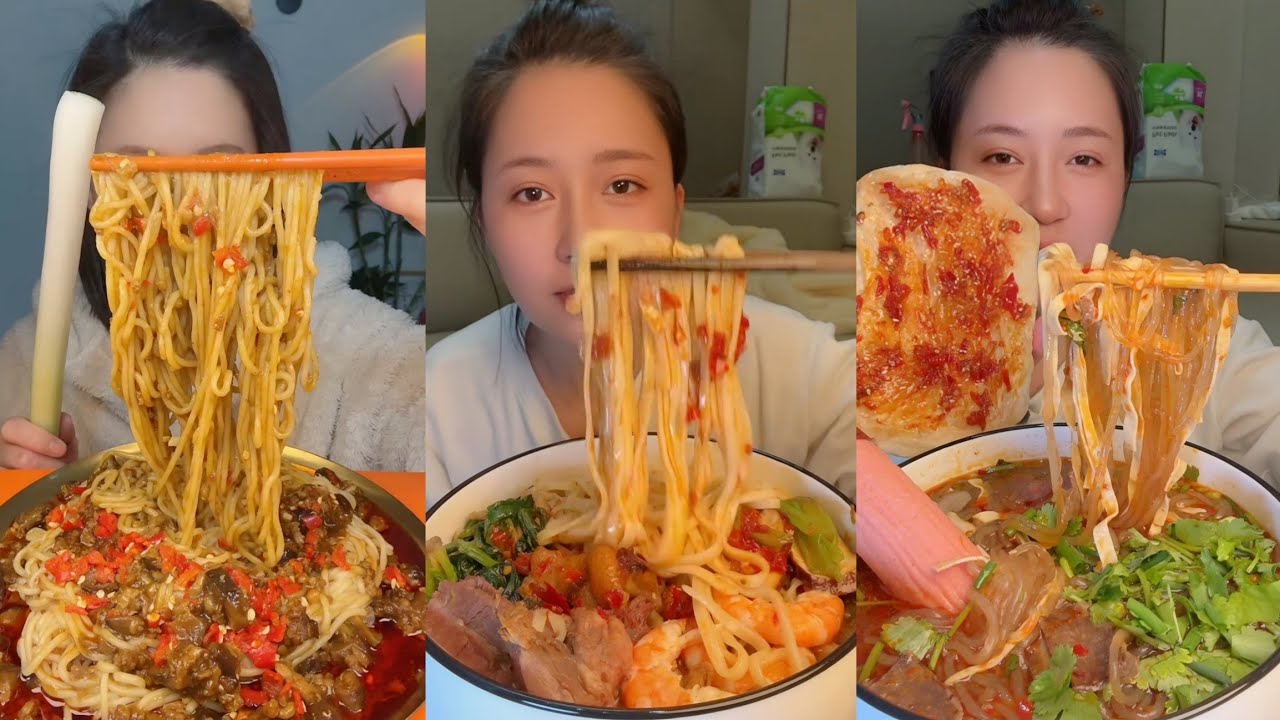 Spicy Eating Mukbang Chinese Food Noodles | ASMR/EATING 중국먹방!