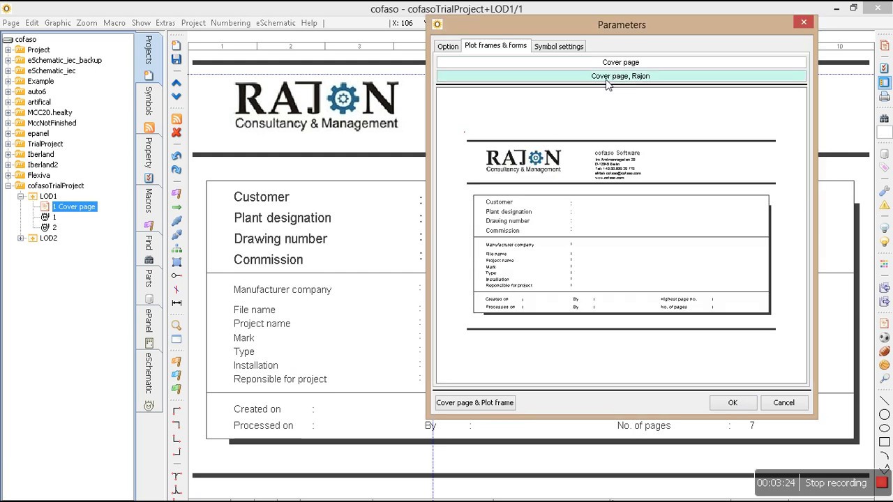 Edit Plotframe and Cover Page - cofaso 7