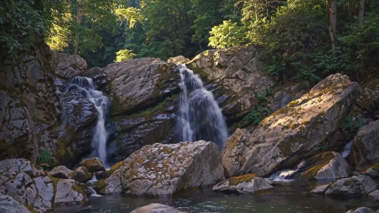 Very Relaxing 6 Hour beautiful Waterfall - Waterfall Loop - Relaxing Video - Senic Watefall - Water