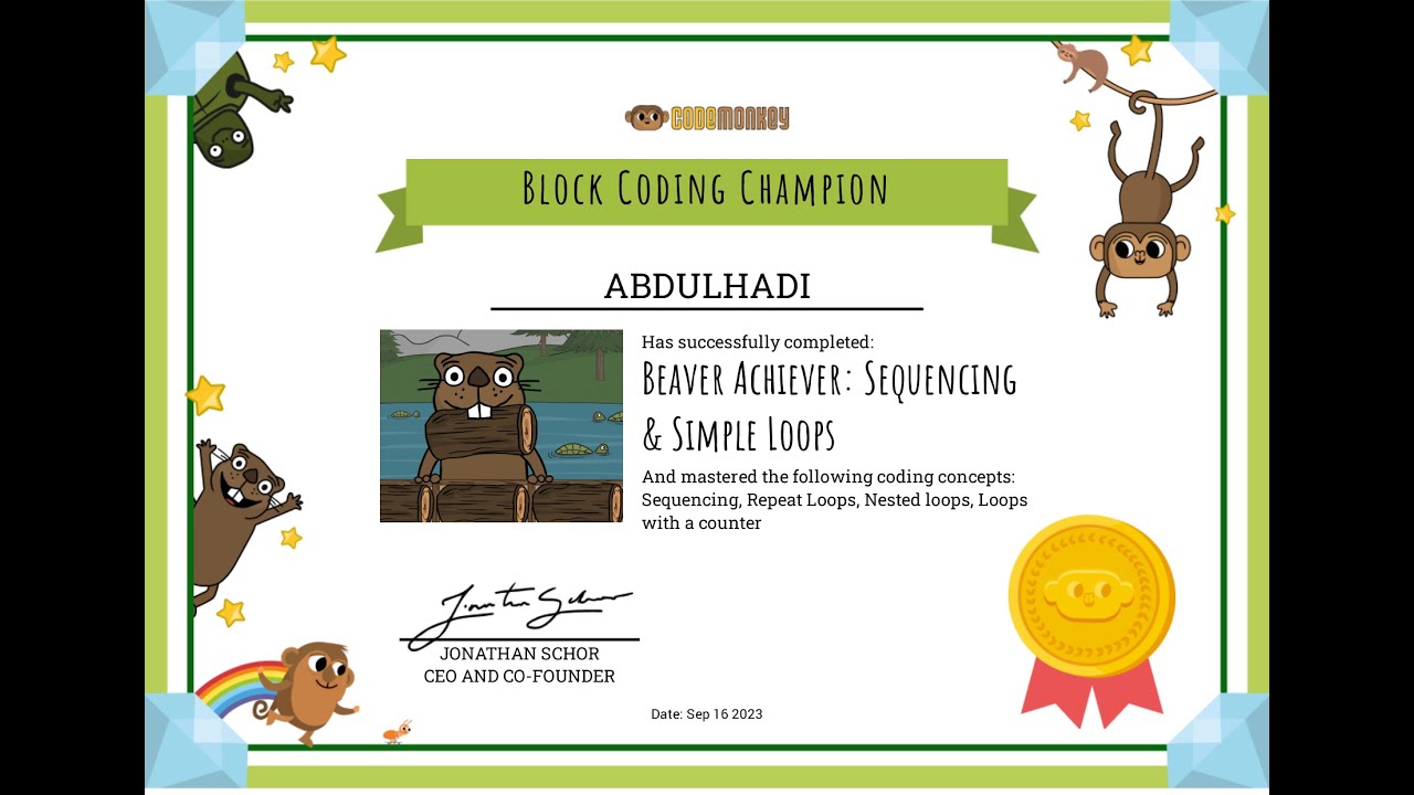 CodeMonkey - Beaver Achiever - Sequencing & Simple Loops  Challenge # 39 - 40