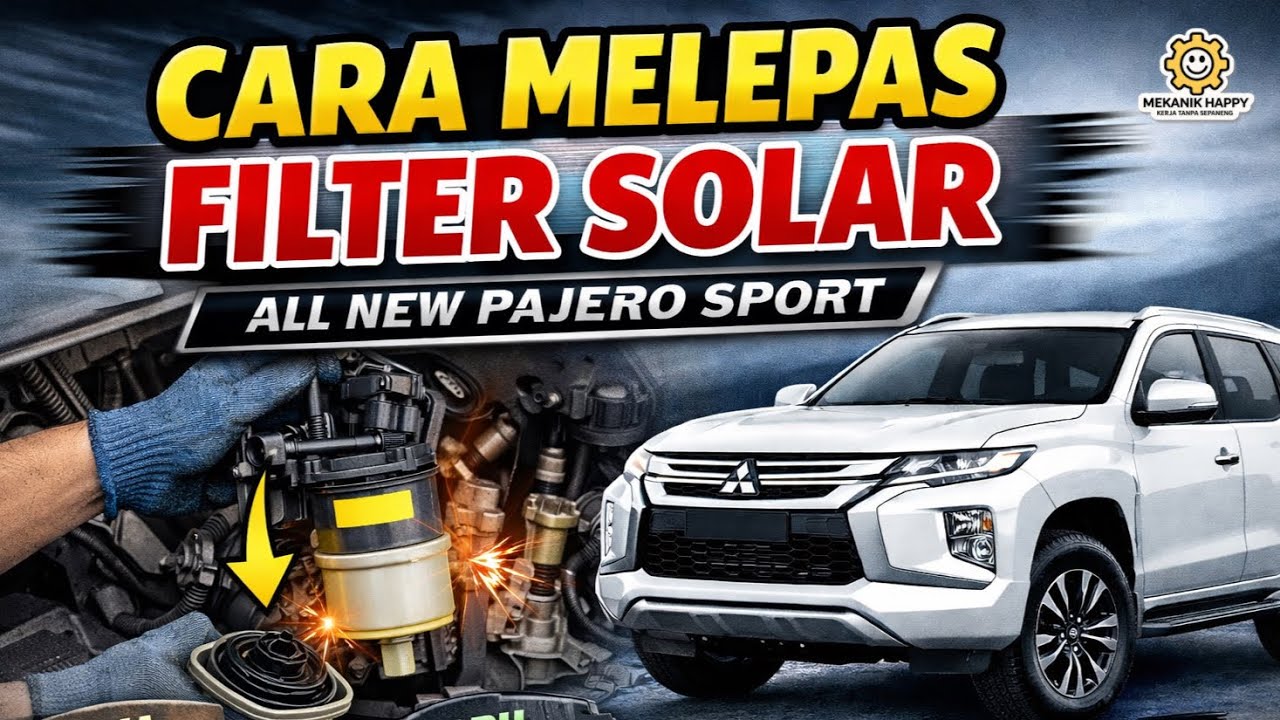 Cara mengganti filter solar Pajero Sport 4D56 / All New Pajero Sport 4N16 //