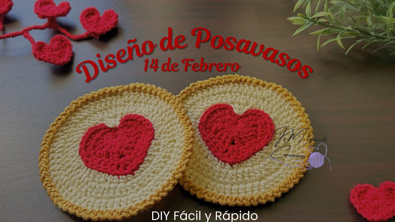 Posavasos con Corazón a Crochet😍☕ |DIY 14 de Febrero-Dia del amor y la amistad |Súper Fácil y Rápido