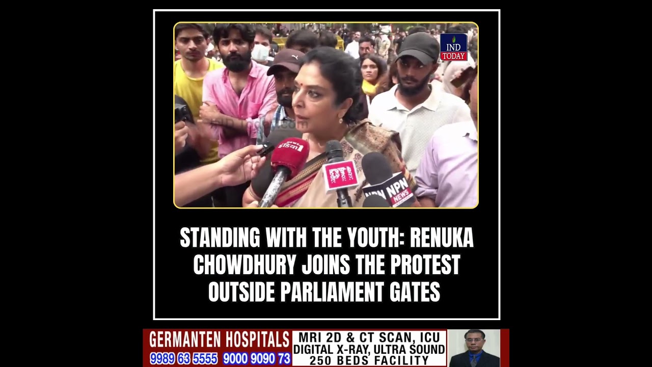 Parliament Gates Locked! Renuka Chowdhury Joins Youth Protest