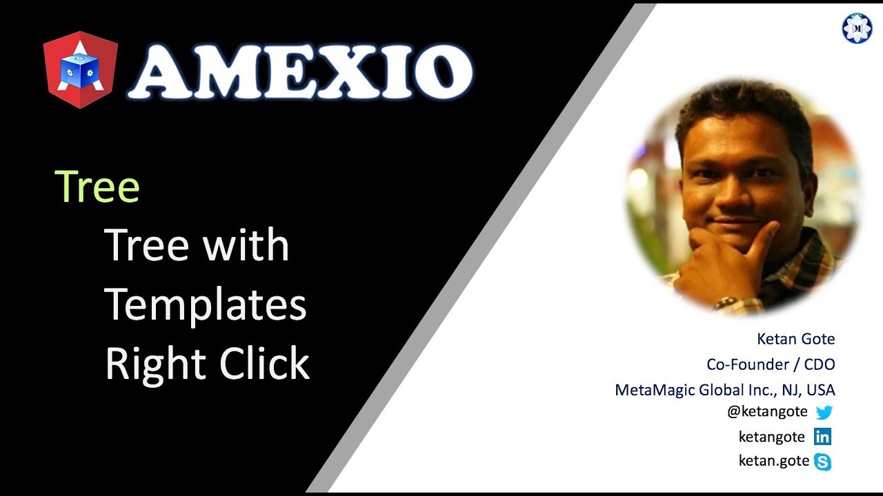 Amexio v5 Angular Tree with Right Click