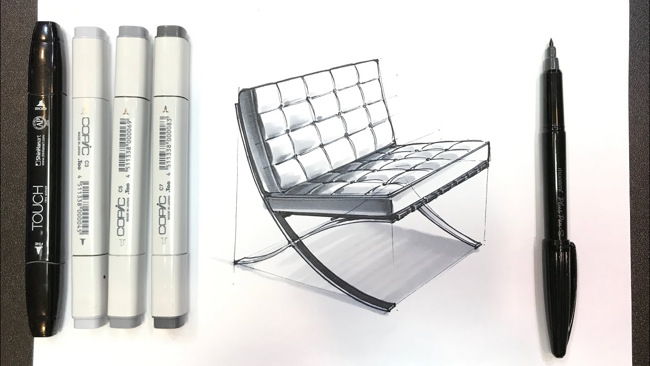 Barcelona chair sketch of product designer l 제품디자이너의 바르셀로나 체어 스케치