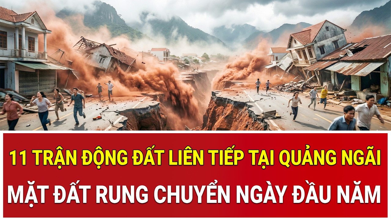 11 trận động đất liên tiếp tại Quảng Ngãi, mặt đất  rung chuyển ngày đầu năm
