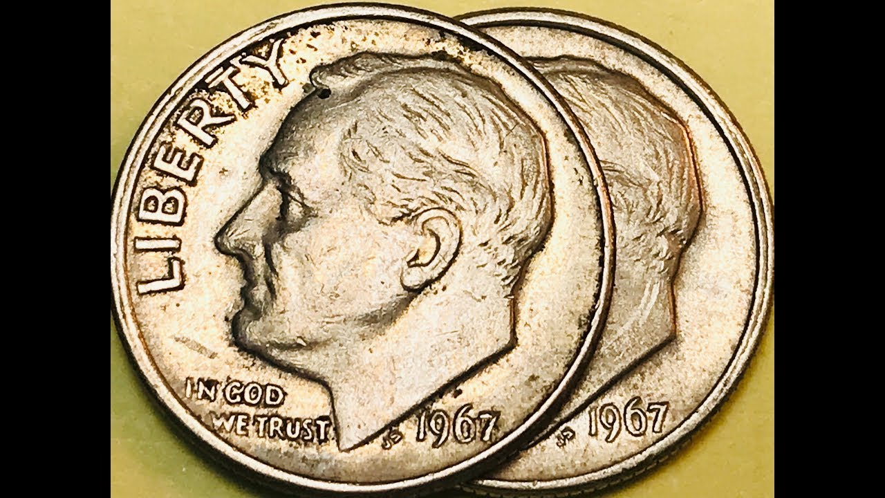 10-центовые монеты 1967 года с браком: удвоенный кант