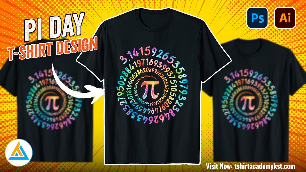 Pi Day Spiral T-Shirt Design Tutorial in Adobe Illustrator || T-Shirt Design Tutorial