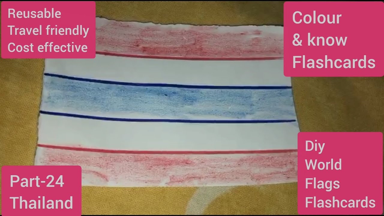 🇹🇭DIY World flag flashcard Thailand | colour & know flags | Reusable travel friendly costeffective