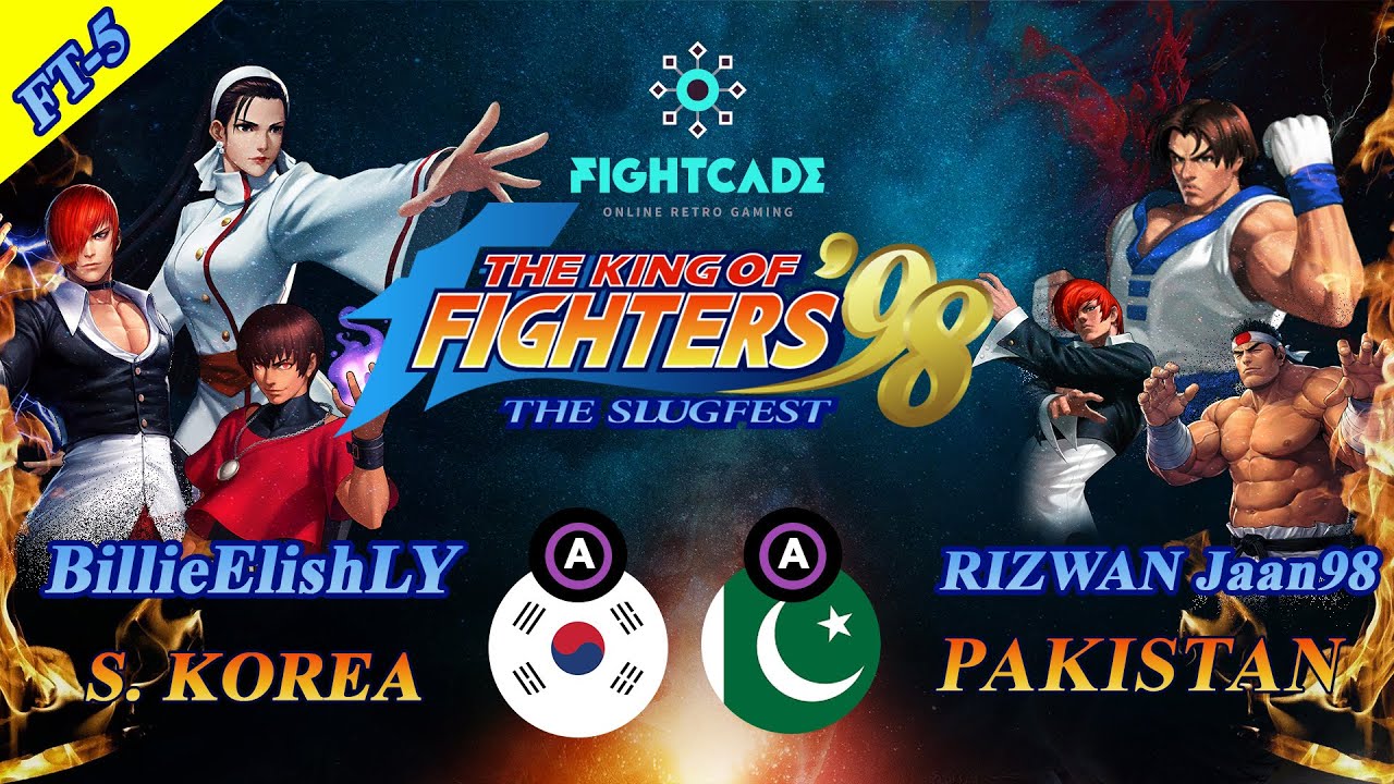 KOF 98 🔥BillieElishLY (S. Korea) 🔥Vs RIZWAN Jaan98 (PAKISTAN) 😱 Apr 2022 Fightcade. FT5.