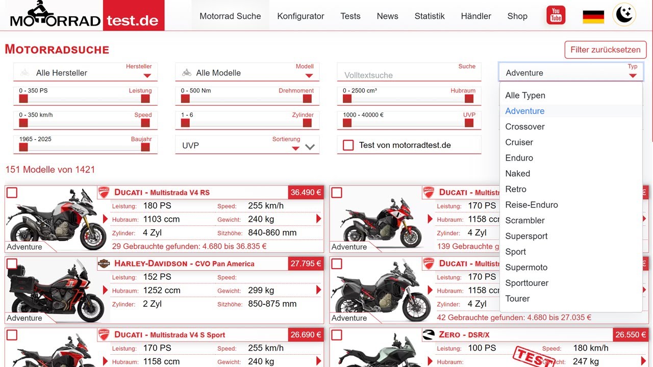 Welche Arten von Motorrädern gibt es? | Das richtige Motorrad finden.