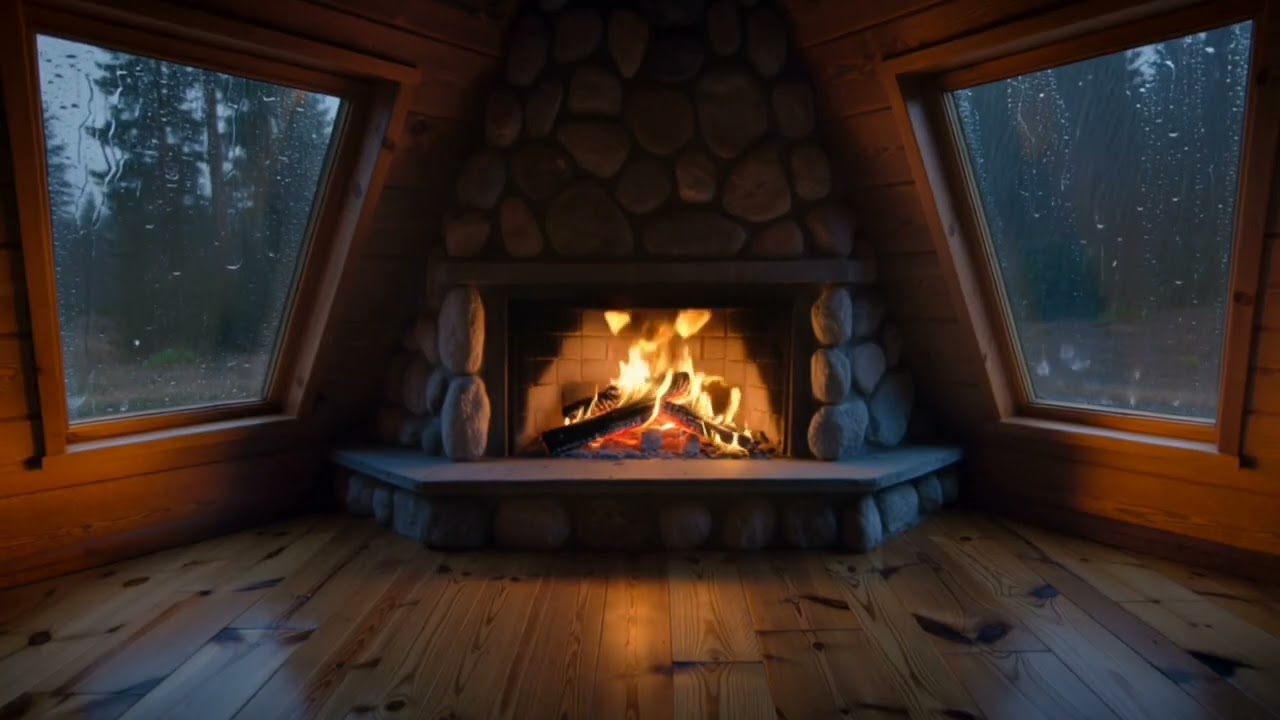 Rain, Fireplace & Piano — Deep Relaxation Ambience