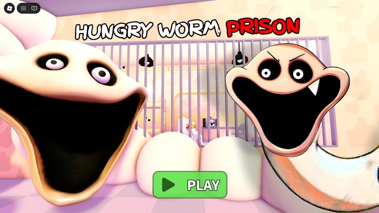 HUNGRY WORM TROLL PRISON RUN! (OBBY) - Hungry Worm Escapes Hungry Prison! | Goat Gaming