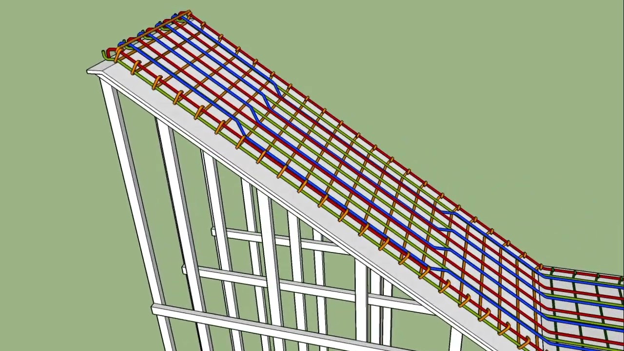 animasi pembesian tangga beton