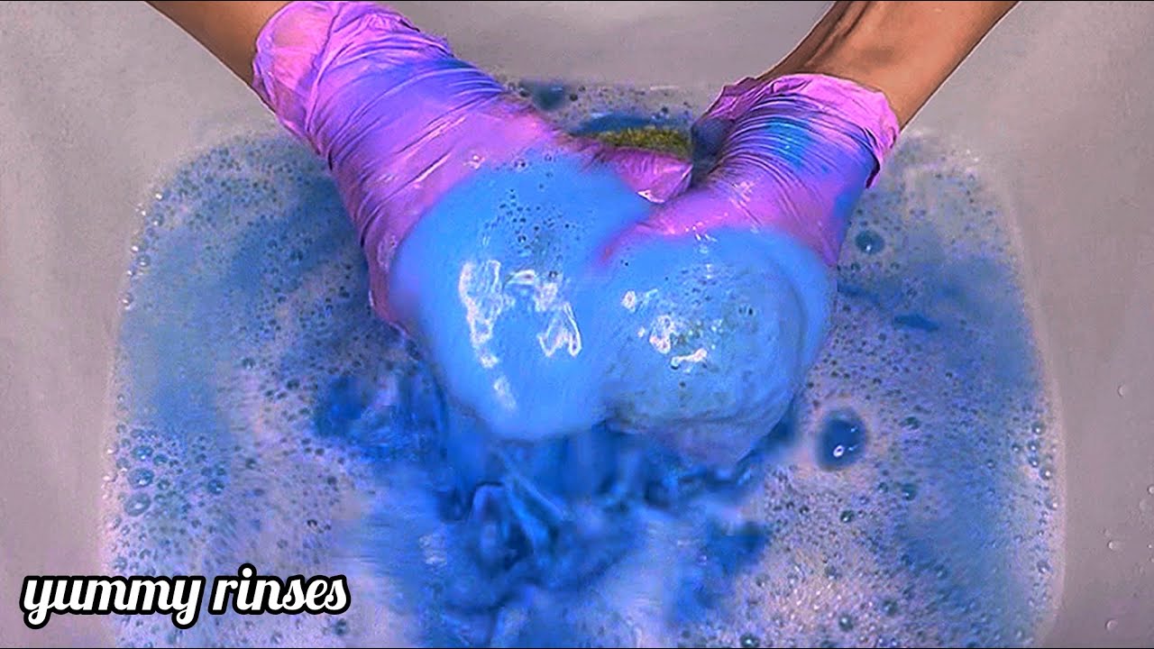 Full rinse. THICK PASTE💙 Squeezing sponges. Asmr