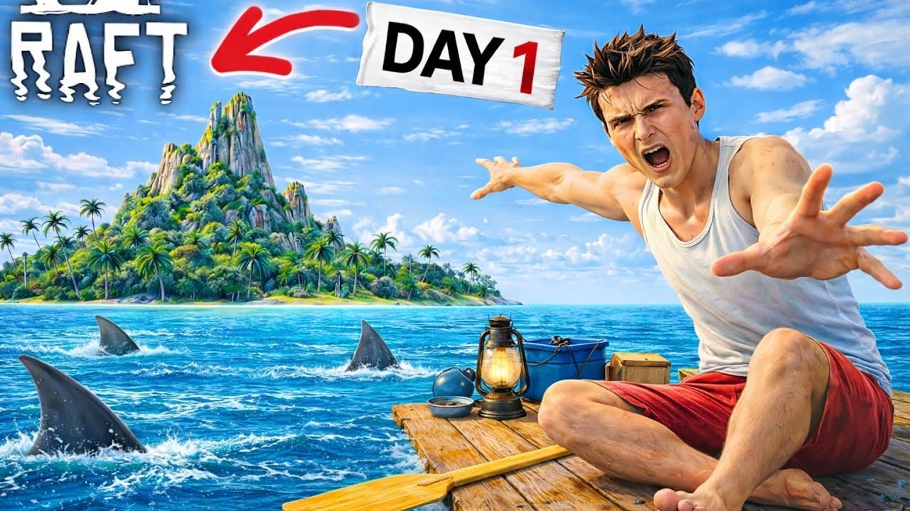 I Tried to Survive in RAFT SIMULATOR | Day 1 Survival Challenge
