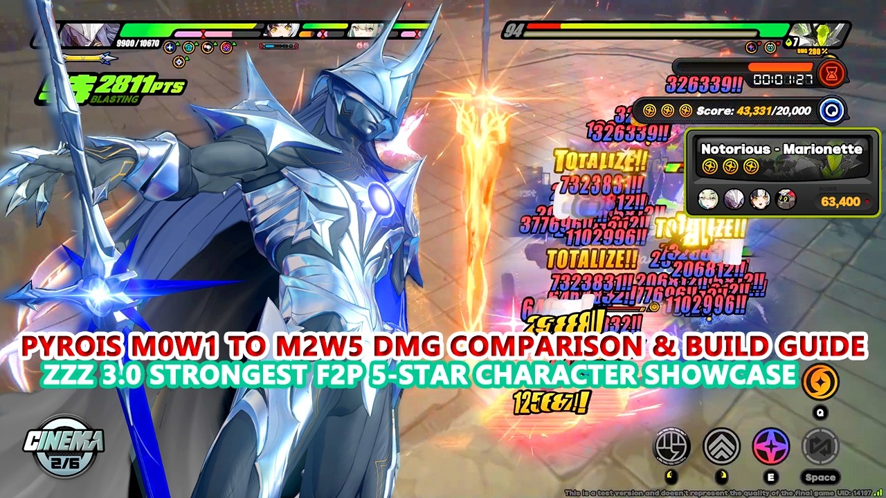 Pyrois M0W1 to M2W5 DMG Comparison & Build Guide | ZZZ 3.0 Strongest F2P 5-Star Character Showcase