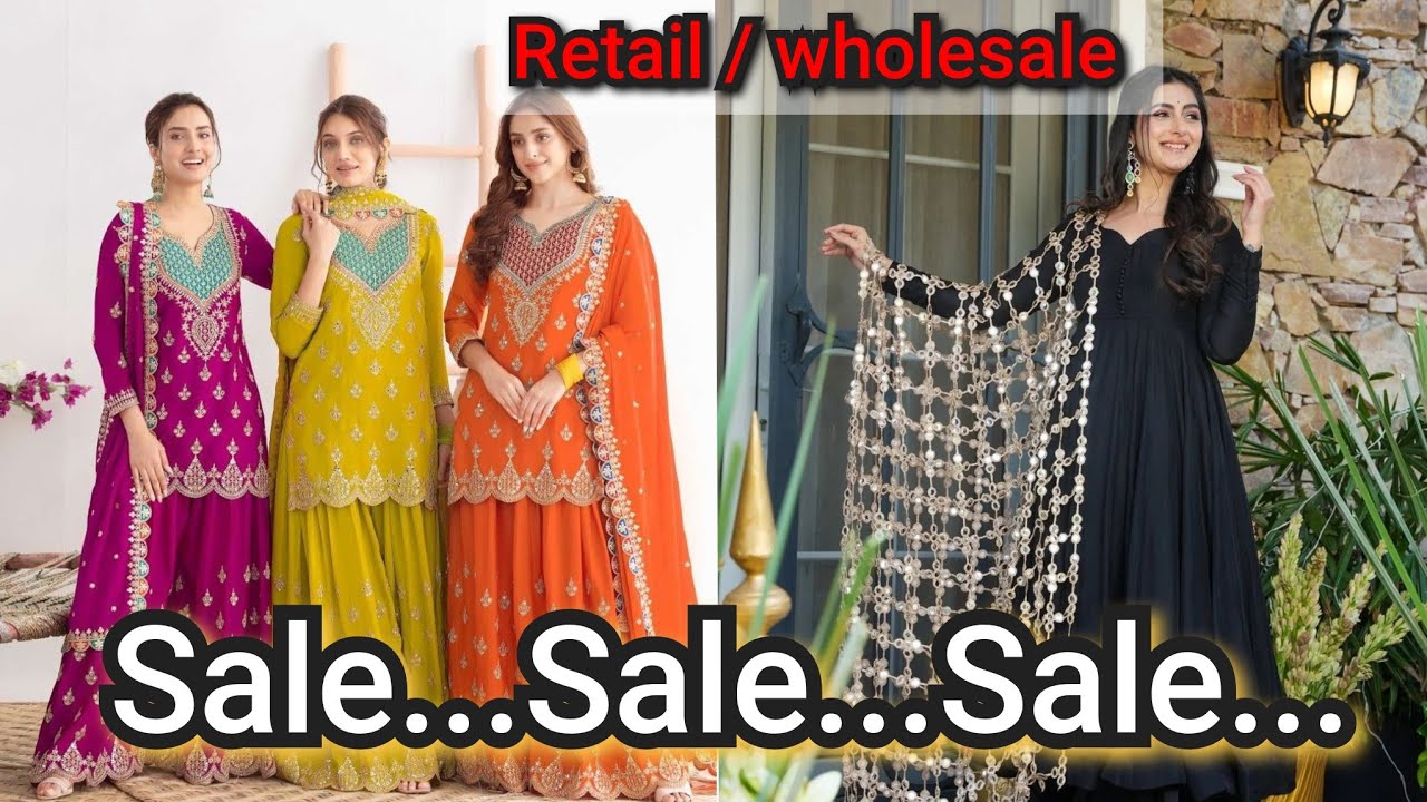 Designer Dressses 🔥At Factory Rates only At khanna Fabrics Free shipping Single Available 