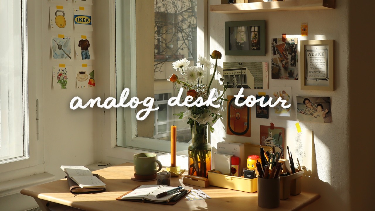 My analog desk setup as a full-time artist (collab with @carolyn_yoo)