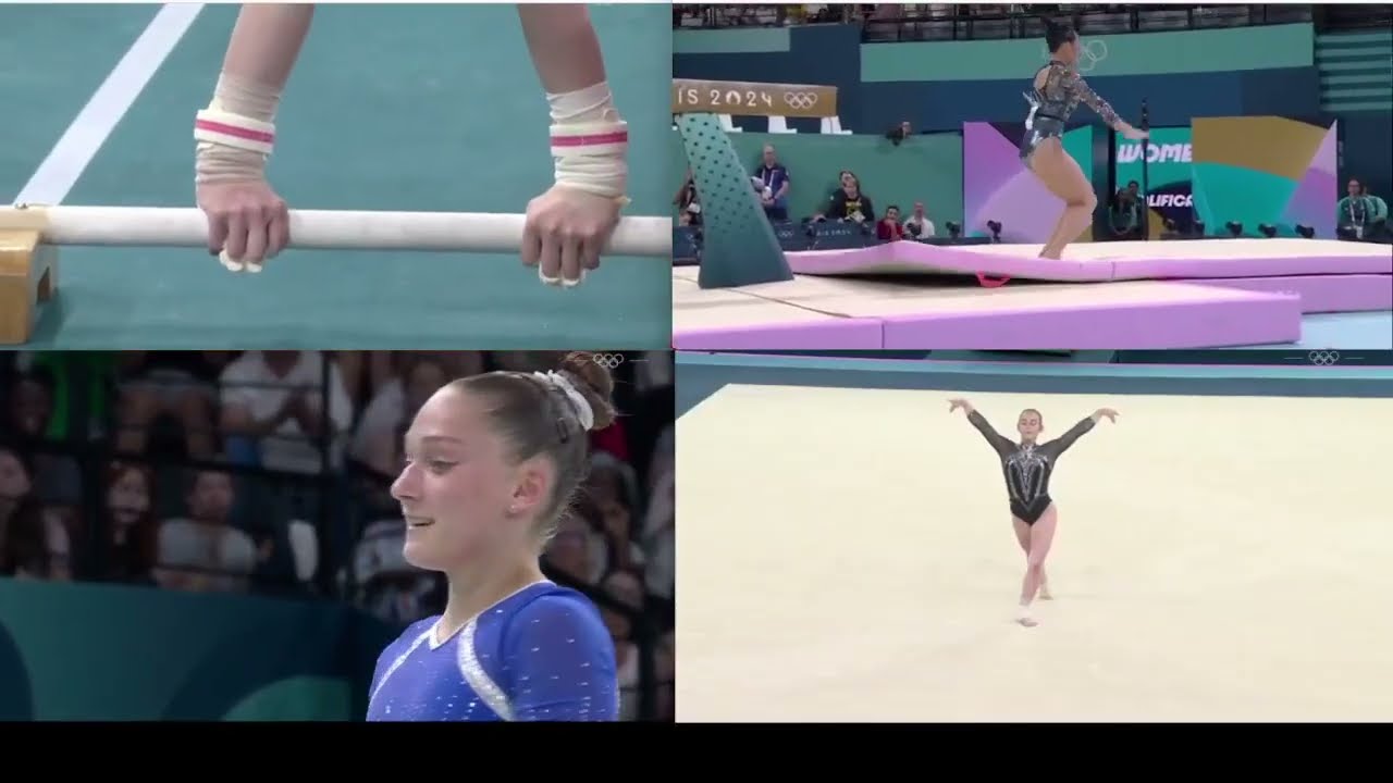 2024 Olympic Gymnastics Qualifications Subdivision 2 quad screen