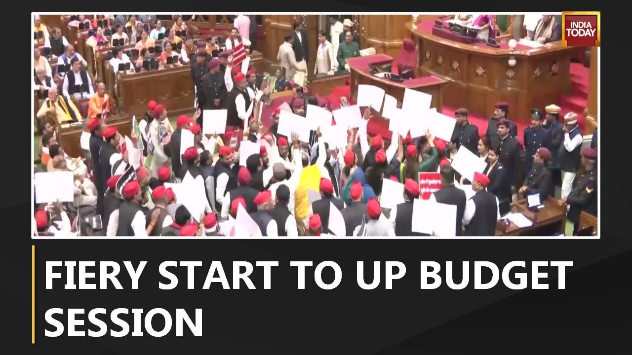 Watch: Fiery Start To UP Budget Session, Yogi Government Vs Opposition In Well Of House