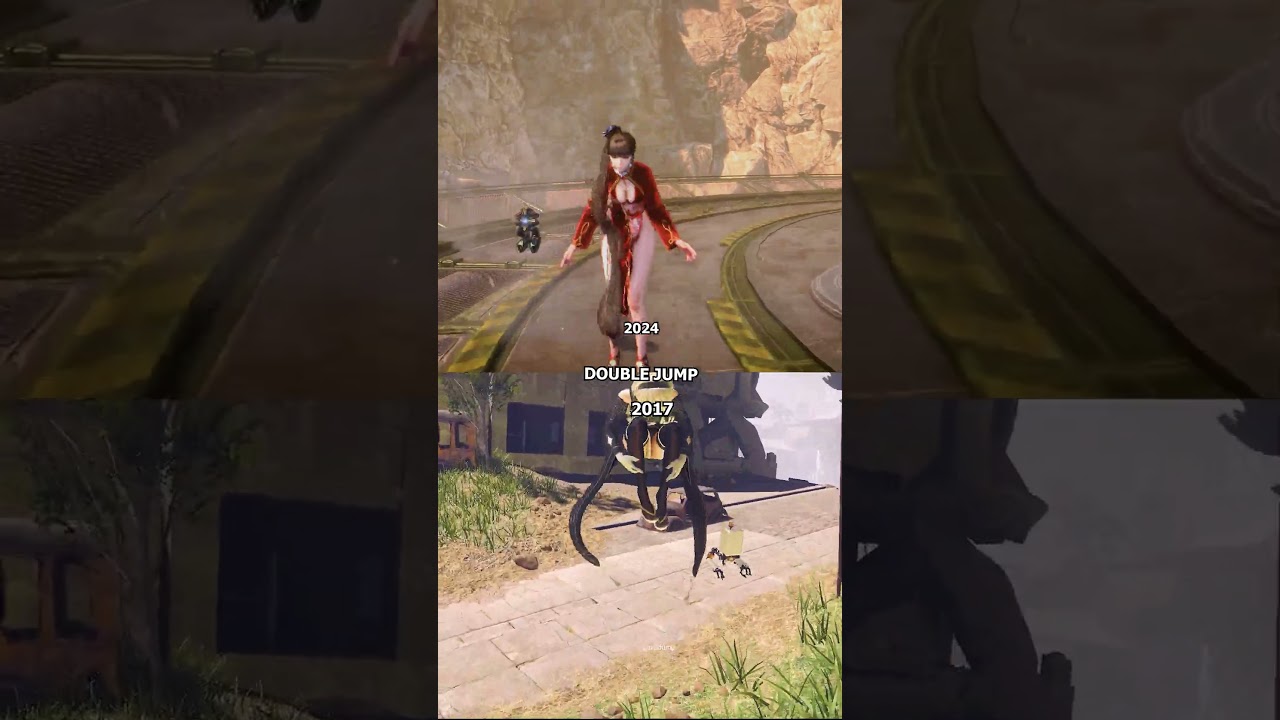 Jumping Double Stellar Blade or Nier Automata compare #shorts #stellarblade