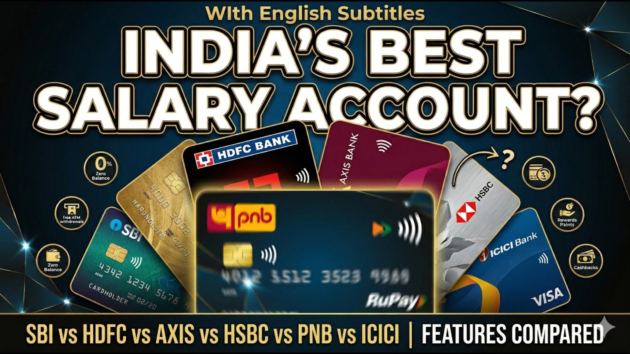 Best Salary Account In India   HDFC vs ICICI vs SBI vs AXIS vs  PNB with English Subtitles