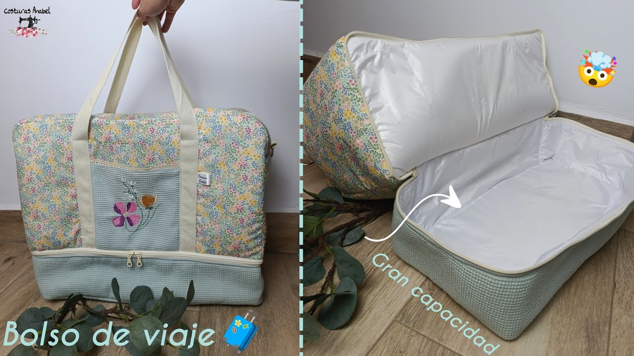 Súper bolso de viaje 🧳| Patrón gratis 😊 #diy #coser #telas 