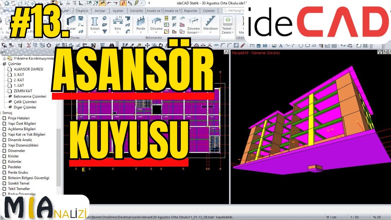 İdeCAD'te Asansör Kuyusu Modellemesi