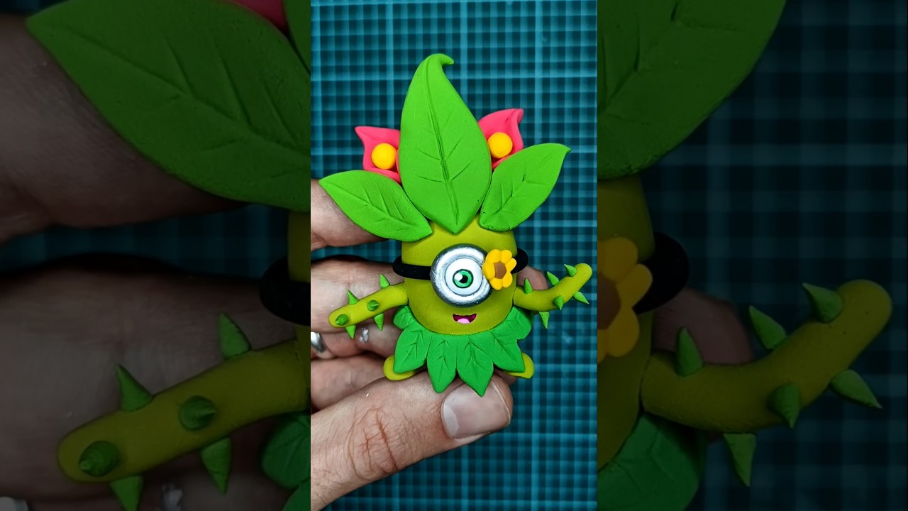 Hago figura de MINION tipo PLANTA🌿 con Foamy Moldeable