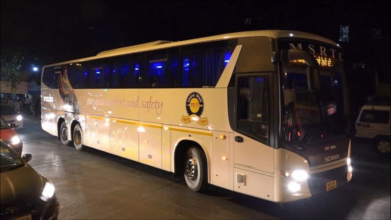 Latest Newly Launched Hi Tech Multi Axle Scania Bus of M.S.R.T.C. from Mumbai to Pune