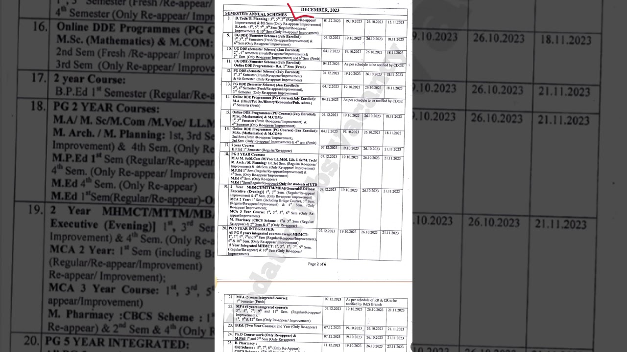 MDU Reappear Form 2023 Full Details | MDU Rohtak Reappear Exam Schedule Nov-Dec 2023 #mdurohtak