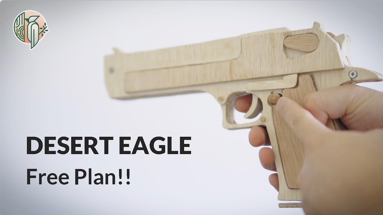 【Free Plan】Cool Desert Eagle Rubber Band Gun | Wooden Toy Tutorial