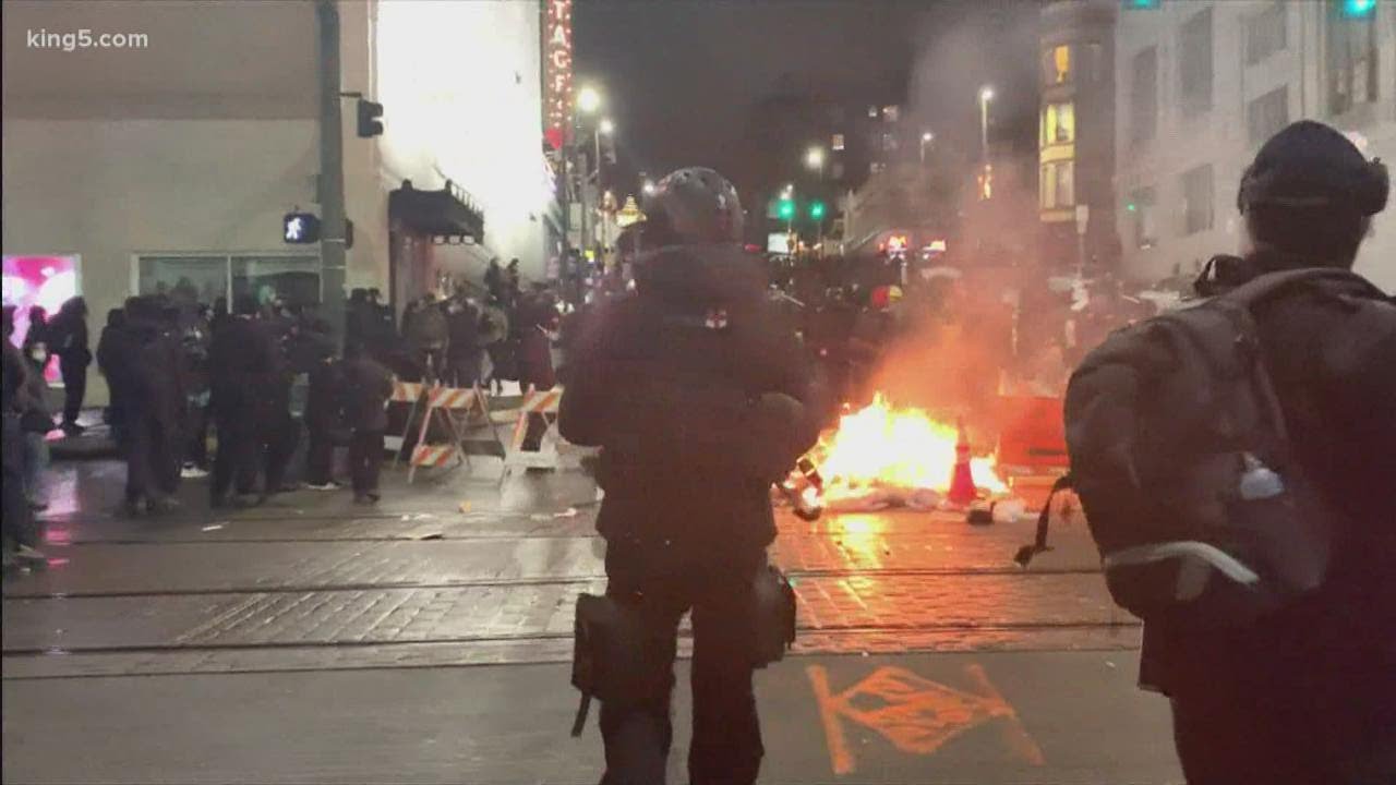 Destructive night in Tacoma following police cruiser incident