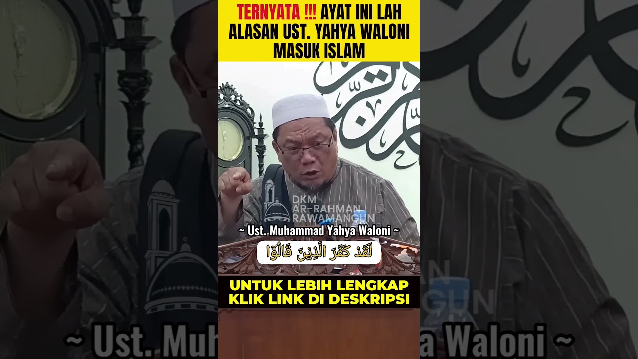 TERNYATA ! Ayat Ini Alasan Ustadz Yahya Waloni Masuk Islam 