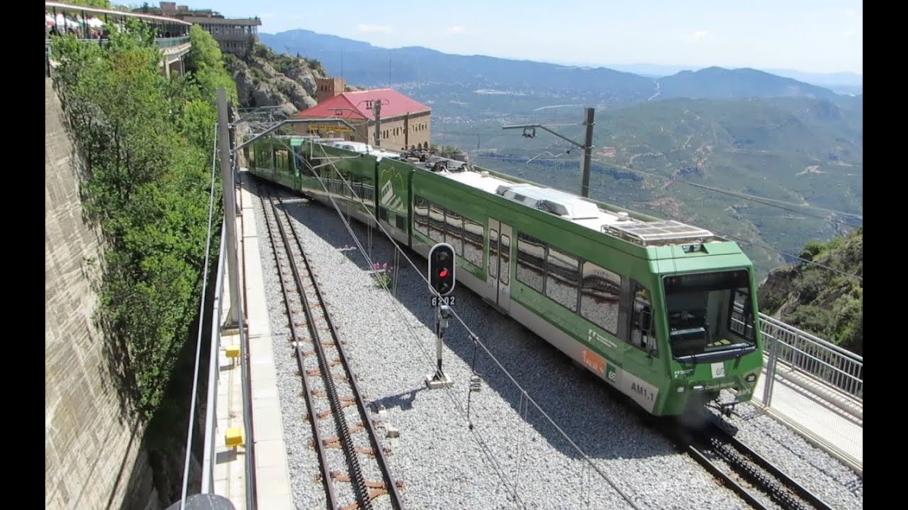 Montserrat Rack Railway Cremallera i funiculars de Montserrat timelapse