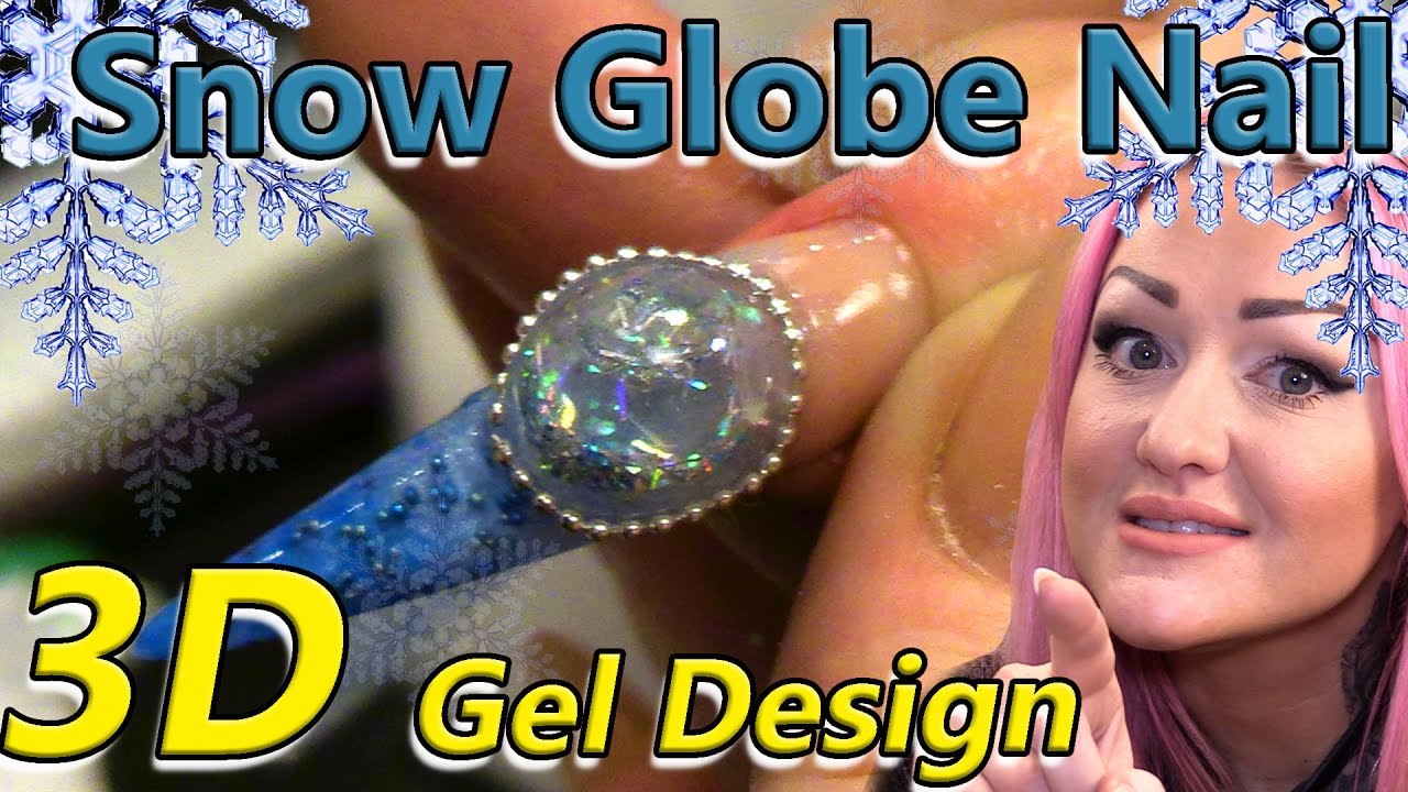 3D Snow Globe Nail Art Tutorial - Christmas Alternative to Aquarium Nails - Glittering Winter Design