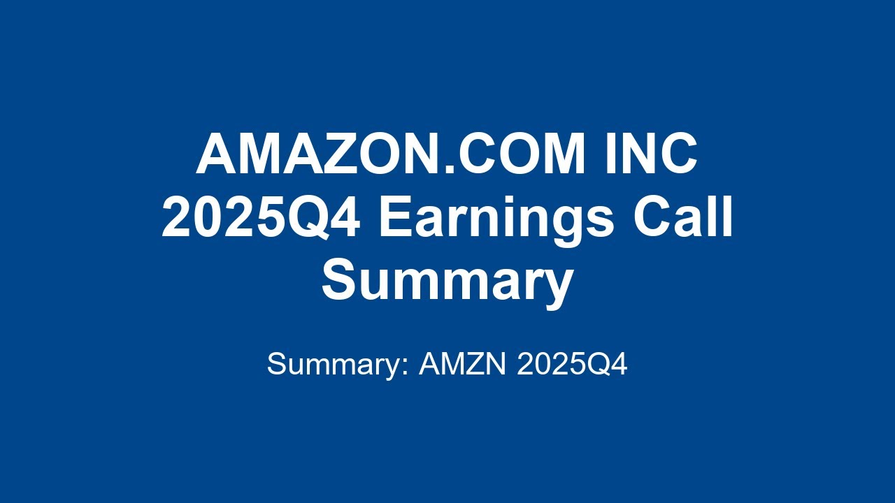 AMAZON.COM INC 2025Q4 : Amazon Q4 2025 Earnings: AWS Surges! 🚀