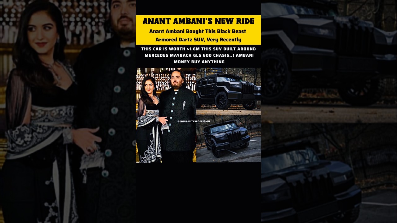 Anant Ambani’s New Ride 😳 Black Beast Armored SUV Worth $1.6 MILLION!