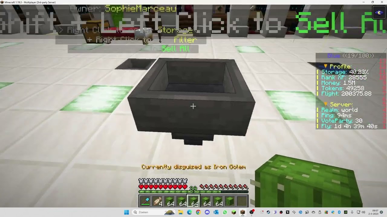 Chunk hoppers and spawner collection in Minecraft