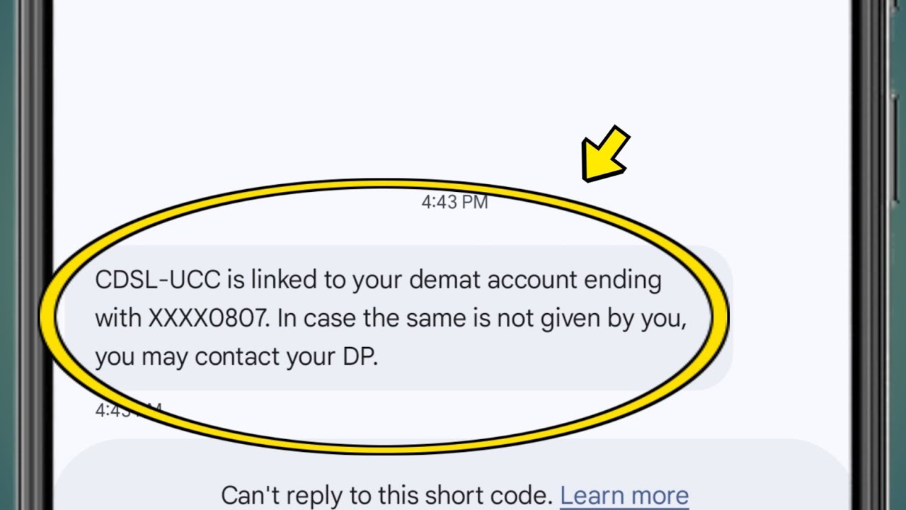 CDSL-UCC is linked to your demat account ending with XXXX0807 In case the same is not given by you