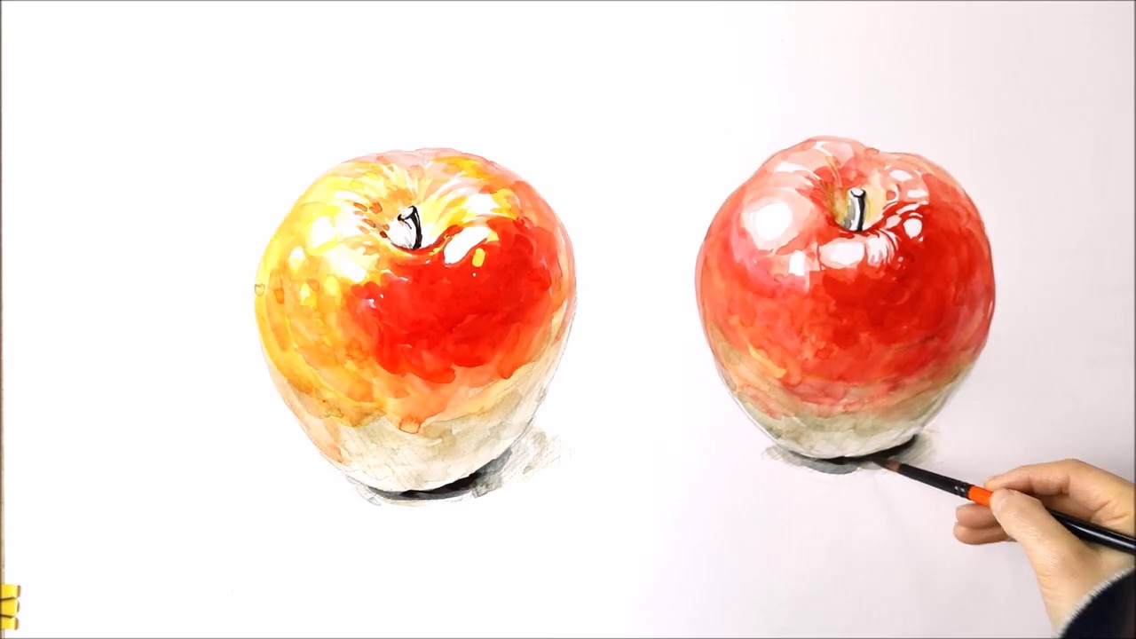 [수채화기초] 9.사과수채화