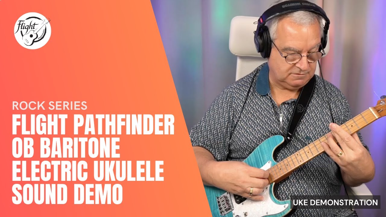 Flight Pathfinder Ocean Blue Baritone Electric Ukulele Sound Demonstration