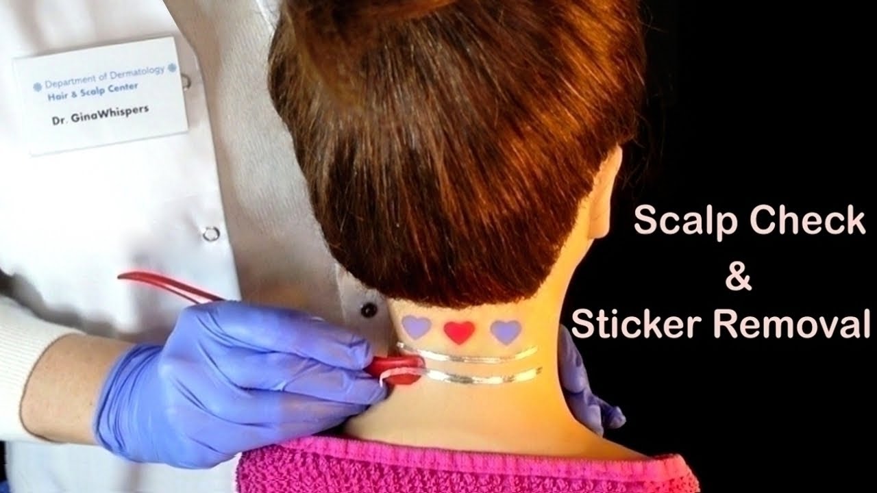 ASMR: Satisfying Sticker Removal & Neck Exam (Whispered)