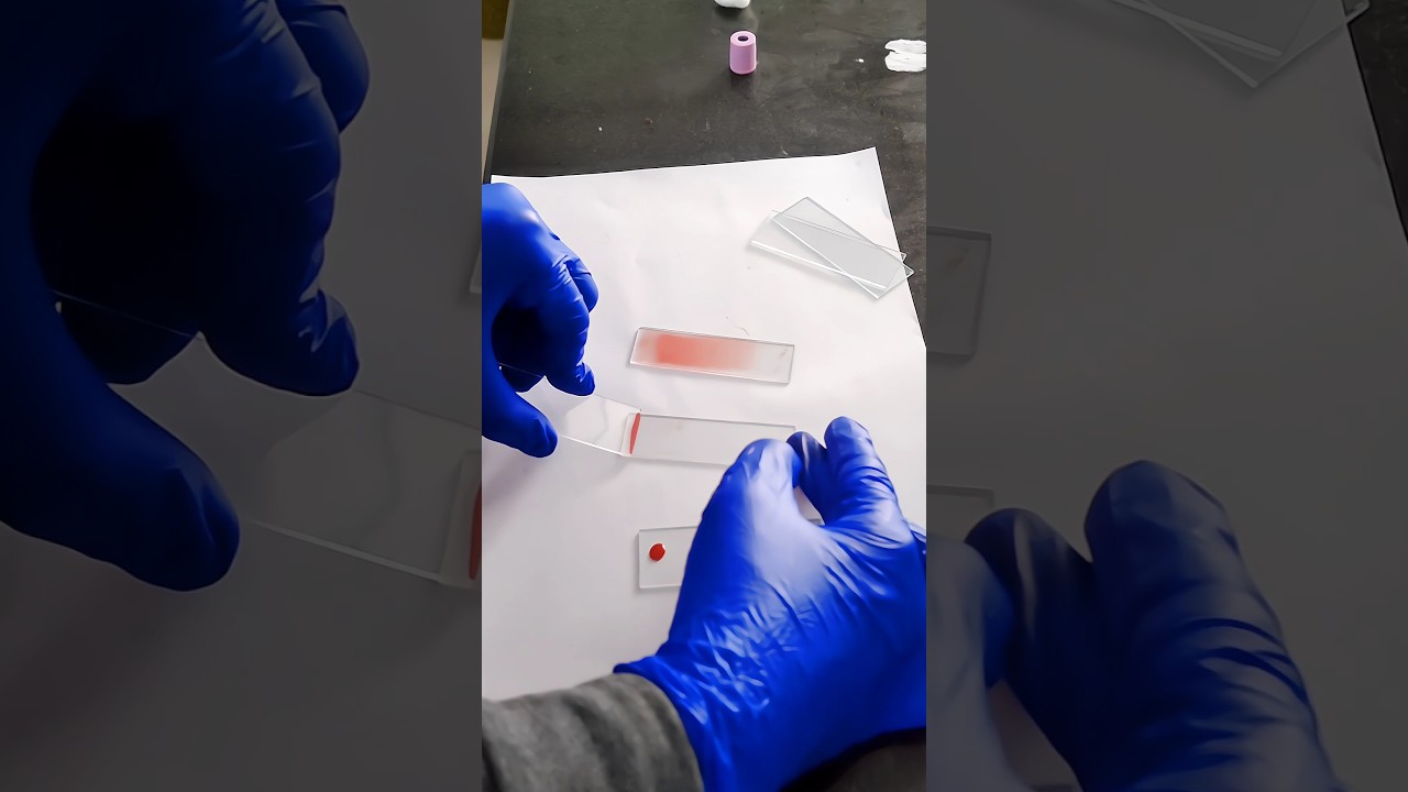 Blood smear preparation || how to make perfect smear #shortsfeed #shortsvideo