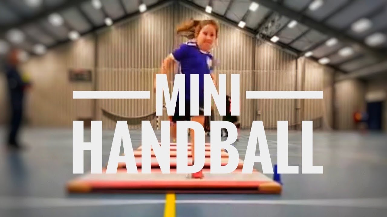 Mini Handball Players Training for the Perfect Jump Shot