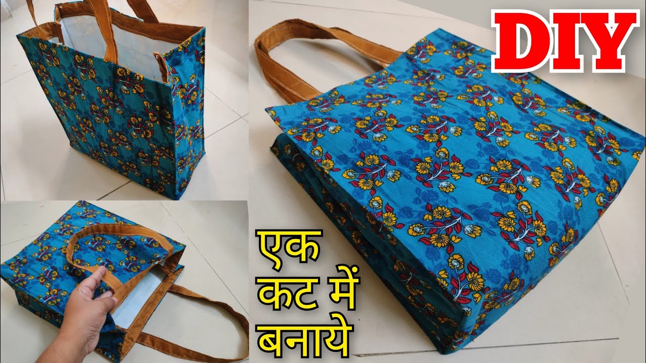 ⭐Just with one rectangle piece- Handbag cutting and stitching/ shopping bag/ lunch bag/Bag/ tote bag