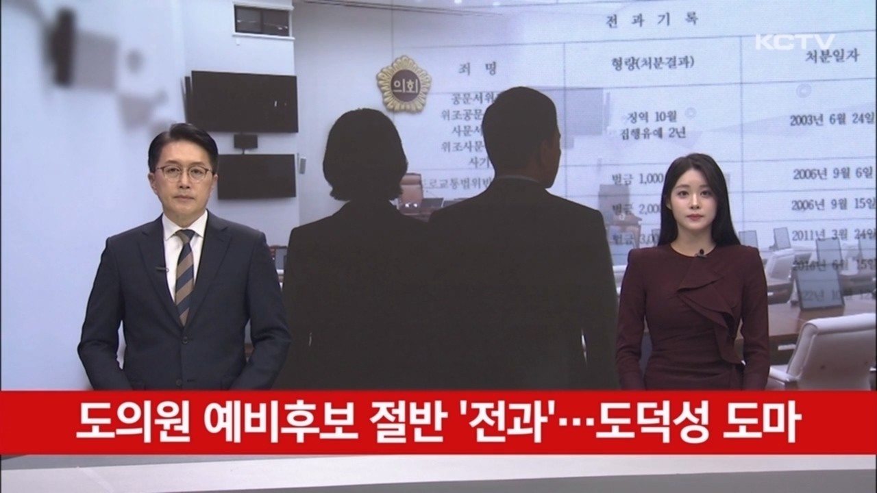 도의원 예비후보 절반 '전과'…도덕성 도마